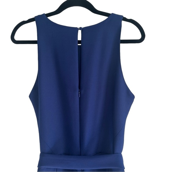 BANANA REPUBLIC Royal Blue Cropped Wide Leg Belted Jumpsuit Size 12 Tall - Picture 7 of 10